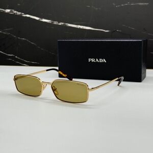 NEW PR A60S 5AK70G PRADA GOLD GREEN SQUARE SPR A60 5AK70G WOMEN SUNGLASSES